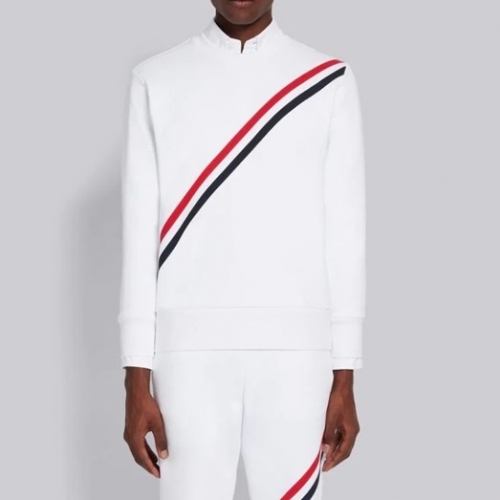 -トムブラウンメンズストラップクルーネック長袖Tシャツm01406ホワイト