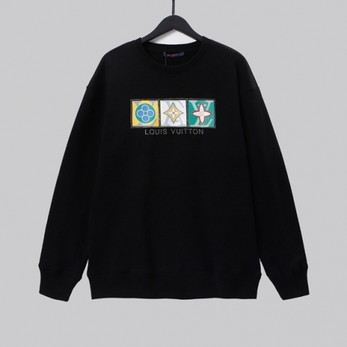 ルイヴィトンユニセックスカジュアルコットンスウェットシャツu03553ブラック