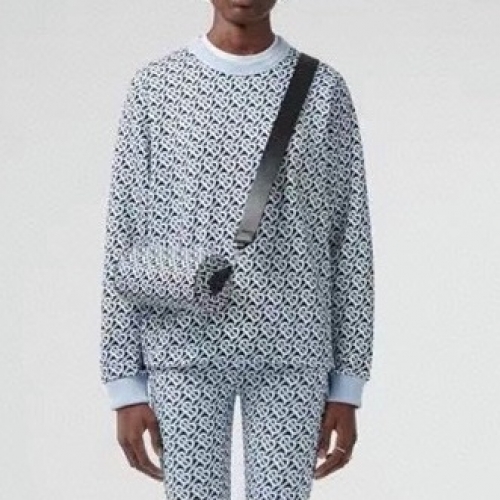 バーバリーユニセックスカジュアルコットンスウェットシャツr04080ブルー