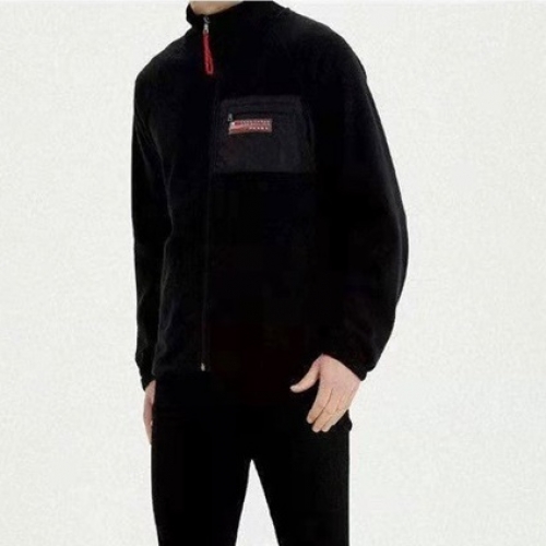 -プラダメンズクルーネック長袖Tシャツa02373ブラック