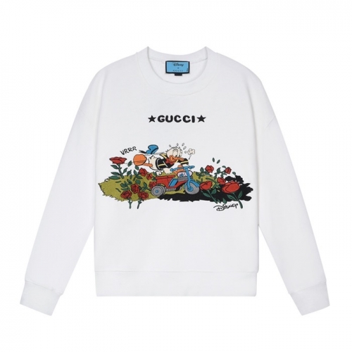 -グッチユニセックスコットンクルーネック長袖Tシャツc04038ホワイト