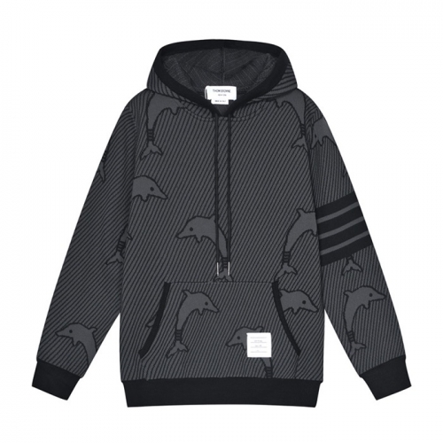 トムブラウンユニセックスカジュアルフーディm01417ブラック