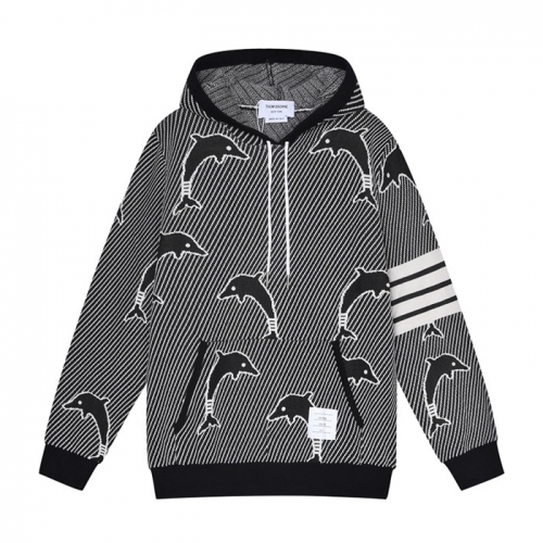 トムブラウンユニセックスカジュアルフーディm01419ブラック