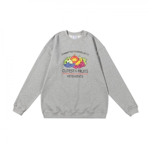 ヴェトモンユニセックスプリント長袖Tシャツt0177.グレー