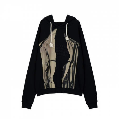 メゾンマルジェラメンズプリントコットンフーディi0059ブラック