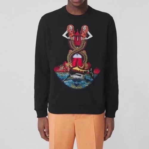 バーバリーユニセックスカジュアルコットンスウェットシャツr04100ブラック