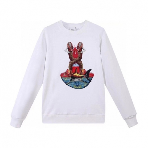 バーバリーユニセックスカジュアルコットンスウェットシャツr04101ホワイト