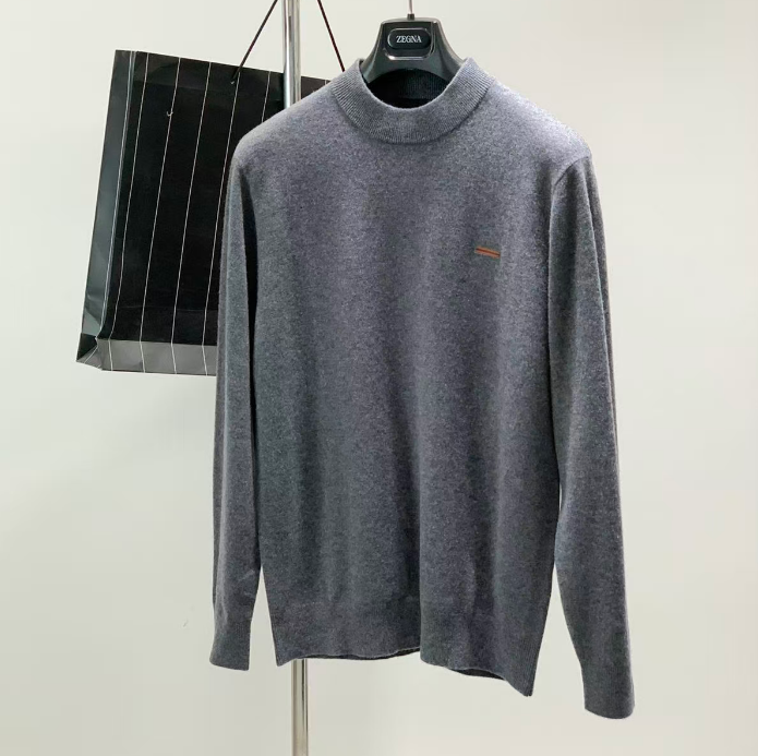 -エルメネジルドゼニアメンズベーシックタートルネックウールセーターg0308