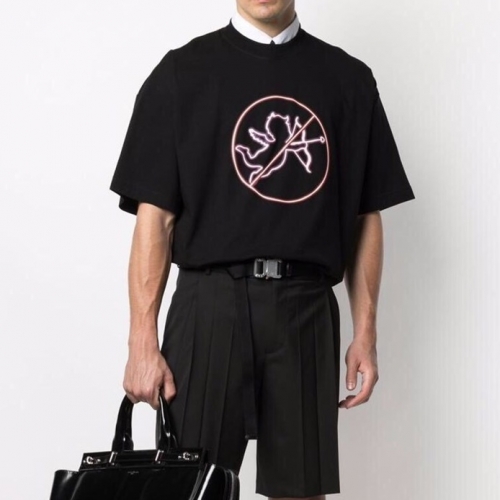 ヴェトモンユニセックスプリントオーバーサイズ半袖Tシャツt0178ブラック