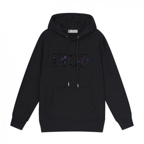 ディオールユニセックスカジュアルコットンフーディo01417ブラック