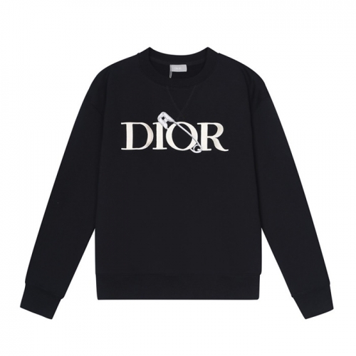 ディオールユニセックスカジュアルコットン長袖Tシャツo01421ブラック
