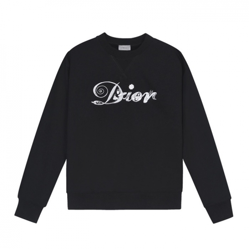 ディオールユニセックスカジュアルコットン長袖Tシャツo01427ブラック