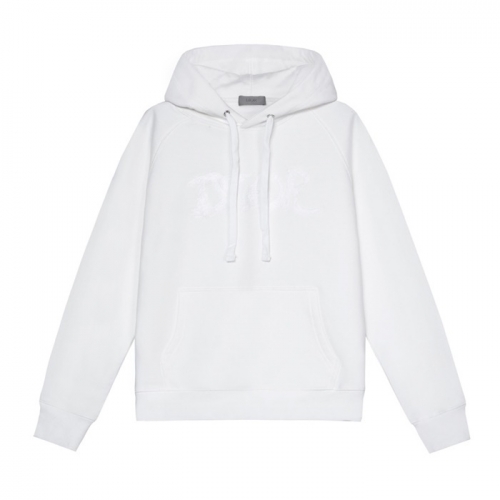 ディオールユニセックスカジュアルコットンフーディo01428ホワイト