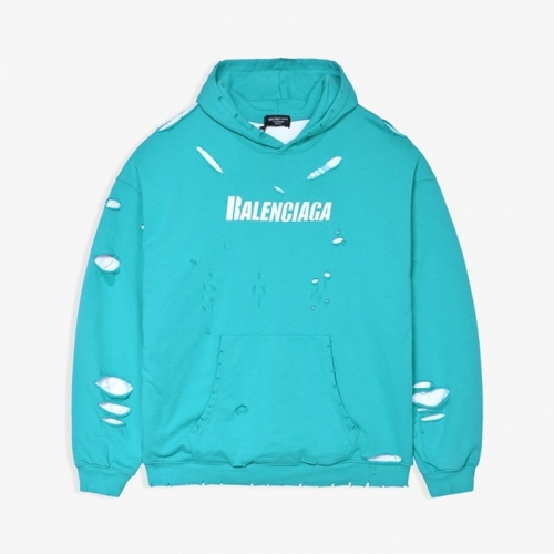 バレンシアガユニセックスコットンフーディl01176ブルー