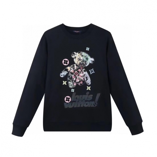 ルイヴィトンユニセックスカジュアルコットンスウェットシャツu03572ブラック