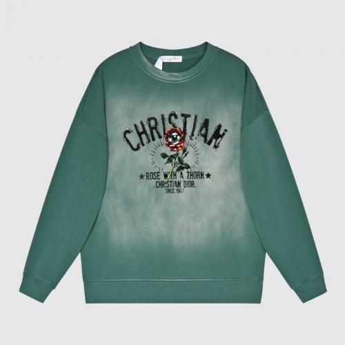 ディオールユニセックスカジュアルコットン長袖Tシャツo01435グリーン