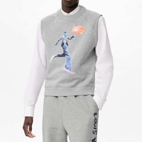 ルイヴィトンメンズカジュアルベストu03577グレー