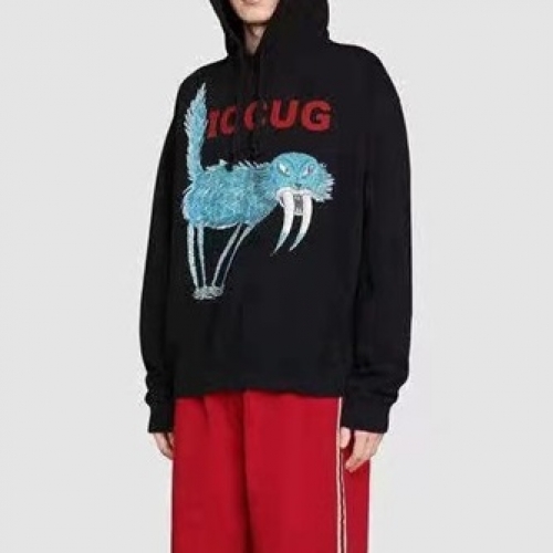 グッチユニセックスカジュアルフーディc04074ブラック