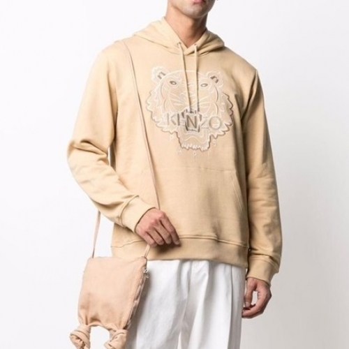 ケンゾーメンズシグネチャータイガーコットンフーディn0158ベージュ