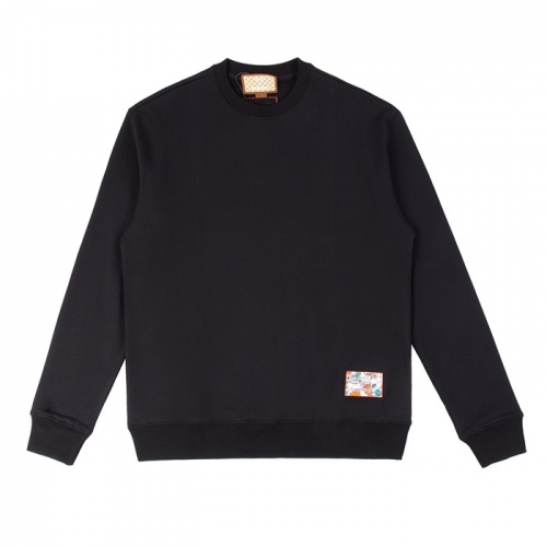 -グッチユニセックスコットンクルーネック長袖Tシャツc04080ブラック