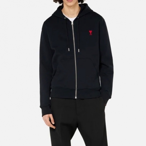 アミメンズコットンフーディ0196ブラック