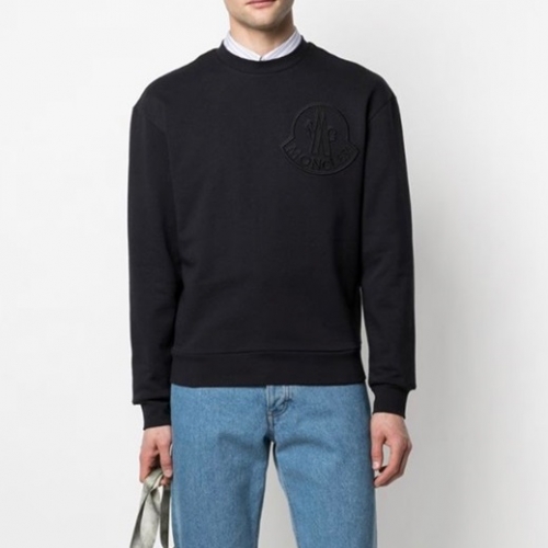 モンクレールメンズカジュアルコットン長袖Tシャツc02270ブラック