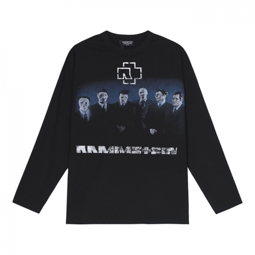 -バレンシアガメンズクルーネックコットンスウェットシャツl0859ブラック