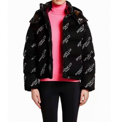 モンクレールレディースパッチモダンダウンショートパディングc02236ブラック