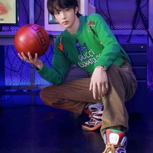 -グッチユニセックスクルーネックセーターc04095グリーン