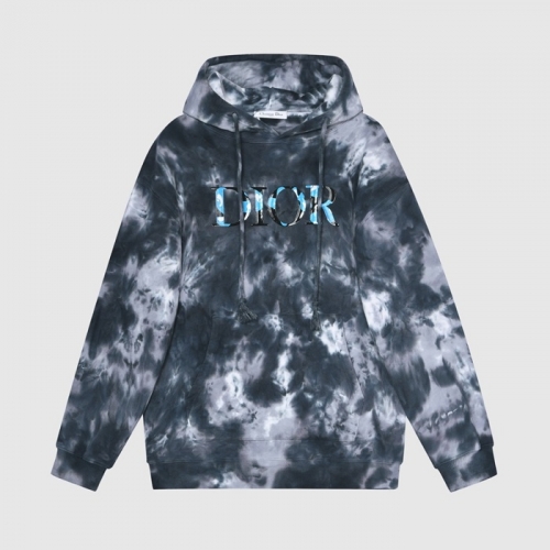 ディオールユニセックスカジュアルコットンフーディo01453ブルー