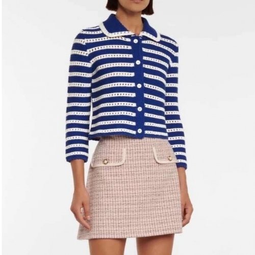 -ミュウミュウレディースカジュアルクルーネックセーターu0203ブルー