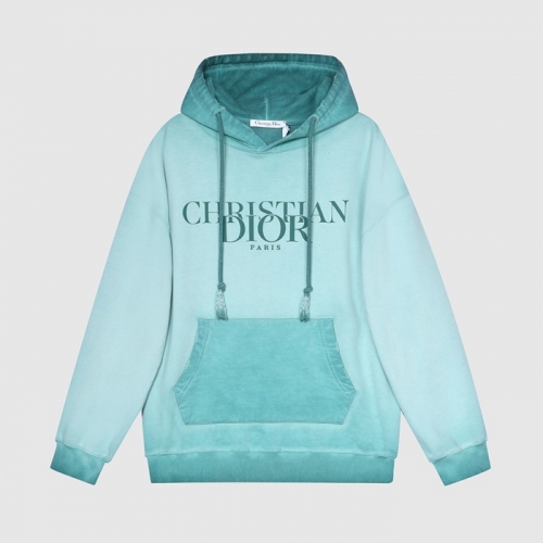 ディオールユニセックスカジュアルコットンフーディo01456ブルー
