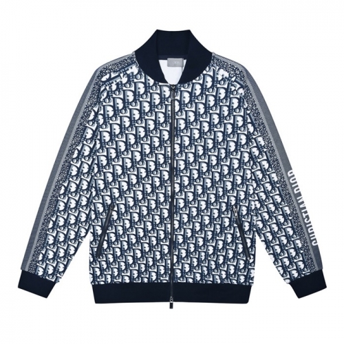 ディオールユニセックスカジュアルコットン長袖Tシャツo01458ネイビー