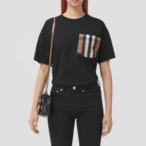 バーバリーユニセックスコットン半袖Tシャツr04133ブラック