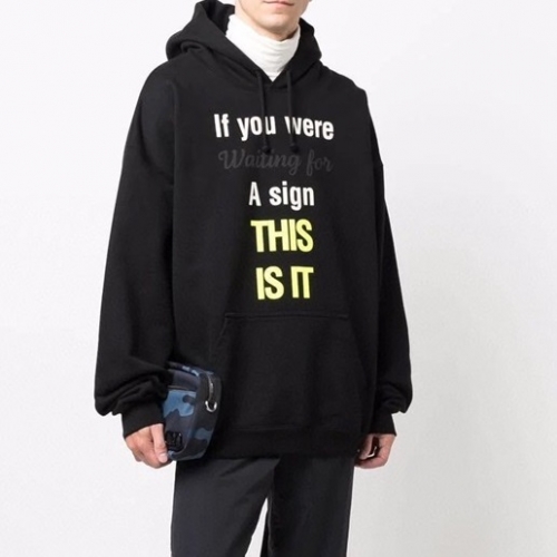 ヴェトモンユニセックスオーバーサイズコットンフーディt0192ブラック