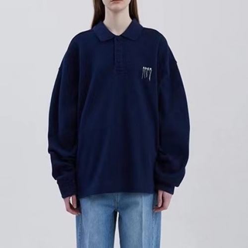 ユニセックスミニマル長袖Tシャツe0049ブラック