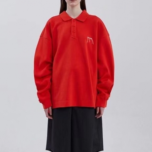 ユニセックスミニマル長袖Tシャツe0050レッド