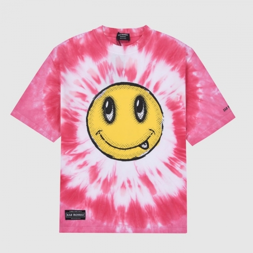 バッドマンデーユニセックスオーバーサイズコットン半袖Tシャツd0033ピンク