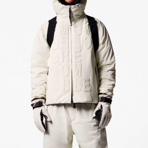 モンクレールメンズパッチモダンダックダウンパディングc02286ホワイト