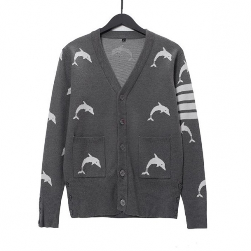 トムブラウンユニセックスストラップネックカーディガンm01436グレー