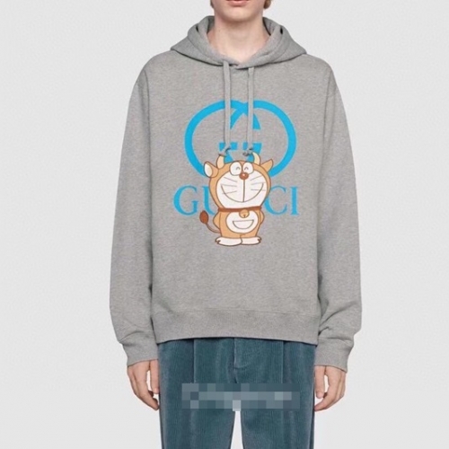 グッチユニセックスカジュアルコットンフーディc04104グレー