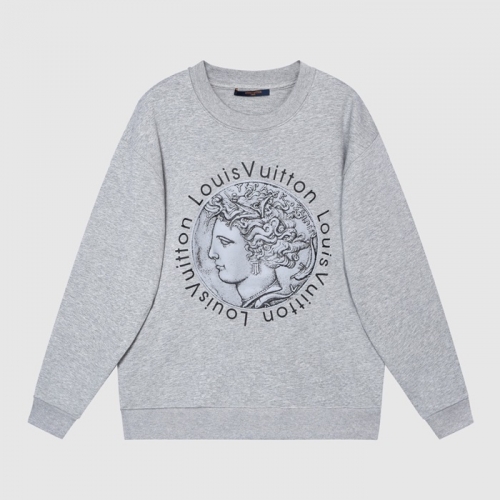 ルイヴィトンユニセックスカジュアルコットンスウェットシャツu03622グレー