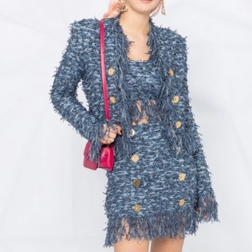 バルマンレディースカジュアルジャケットm0146ブルー