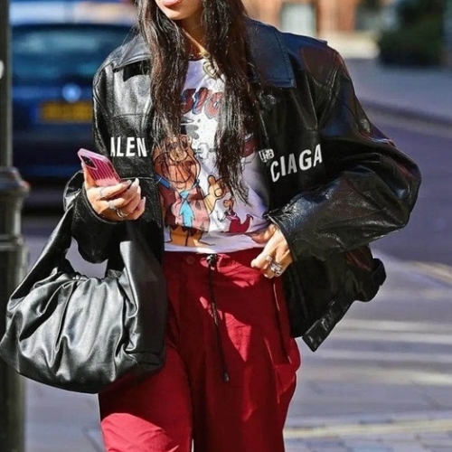 バレンシアガメンズカジュアルレザージャケットl01201ブラック