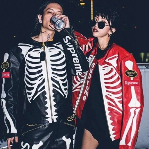 シュプリームレザージャケットp0129レッド