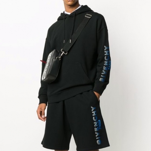 ジバンシィユニセックスカジュアルコットンフーディv0559ブラック