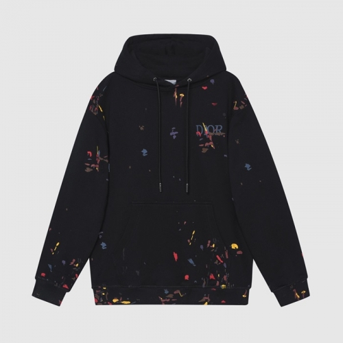 ディオールユニセックスカジュアルコットンフーディo01472ブラック