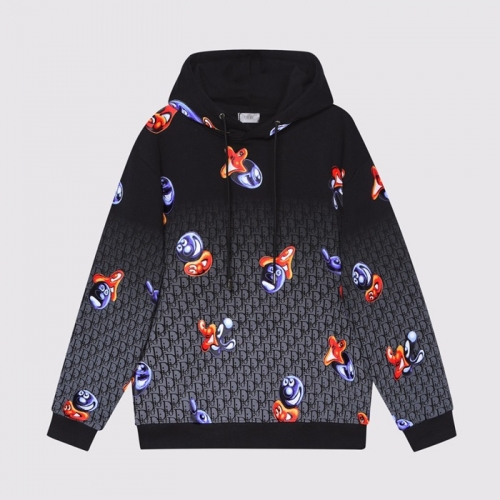 ディオールユニセックスカジュアルコットンフーディo01474ブラック