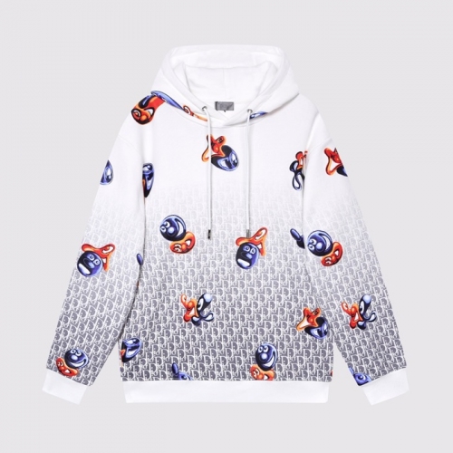 ディオールユニセックスカジュアルコットンフーディo01475ホワイト