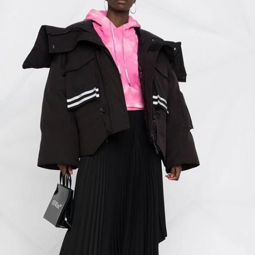 カナダグースレディースパッチカジュアルダックダウンパーカーn0358ブラック